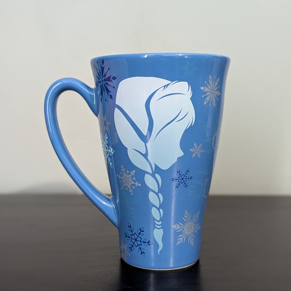 Disney Frozen Elsa & Anna Silhouette Keep Calm and Let It Go Ceramic Mug 12 Oz - Picture 1 of 10
